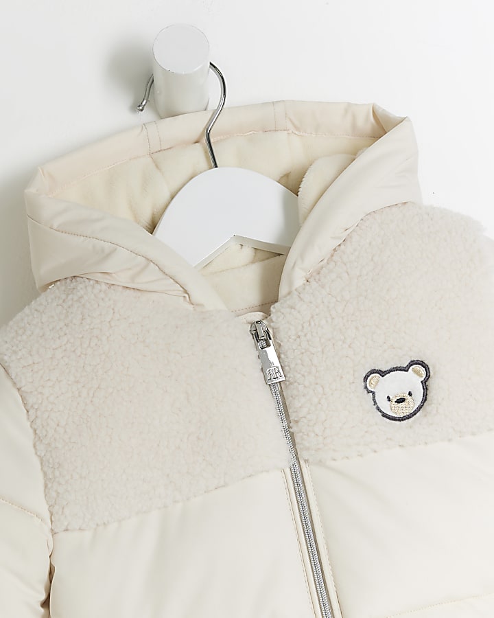 Baby beige bear padded jacket