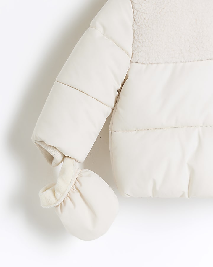 Baby beige bear padded jacket