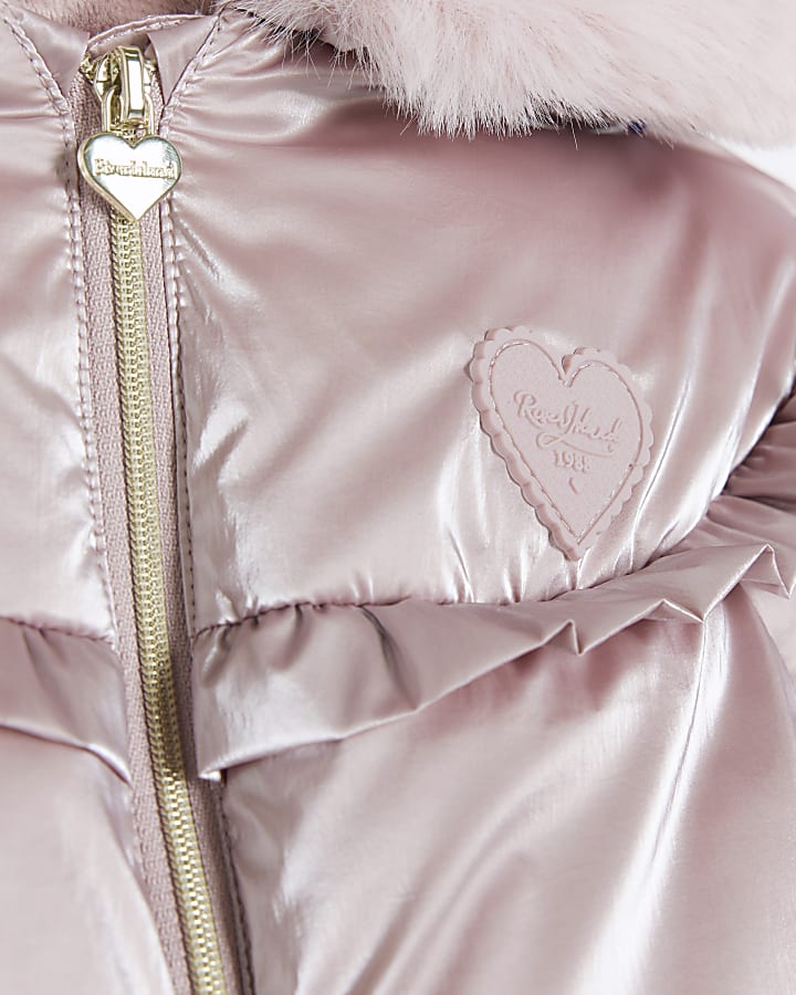 Baby girls pink metallic padded jacket