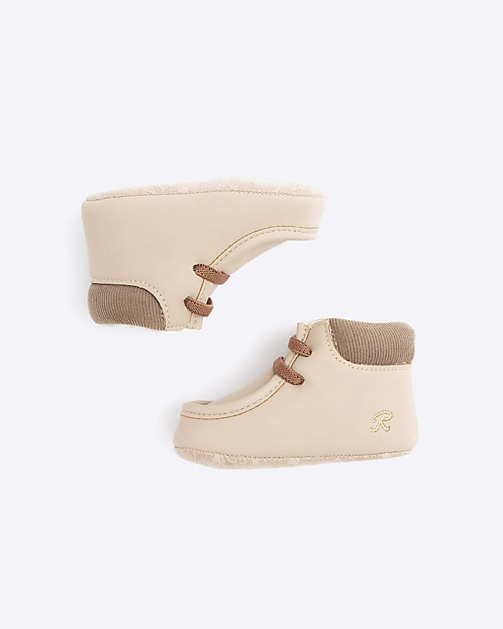 Baby Boys Beige Suede Ankle Boots