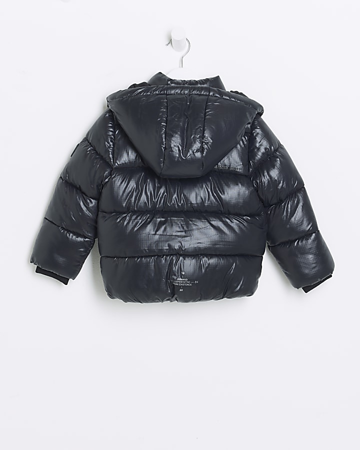 Mini boys black puffer jacket