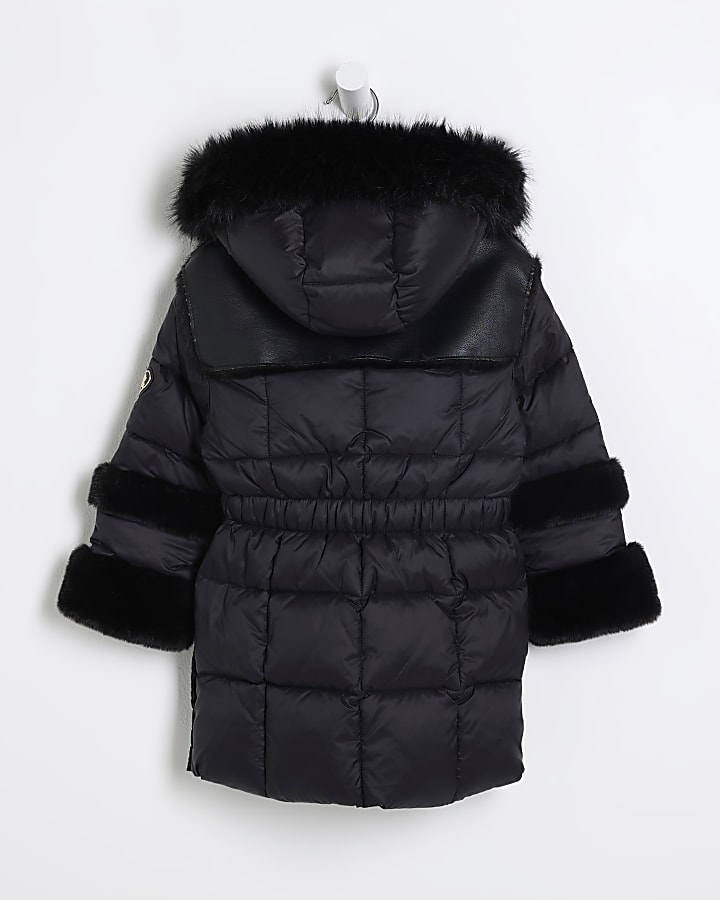 Mini Girls Black Puffer Jacket