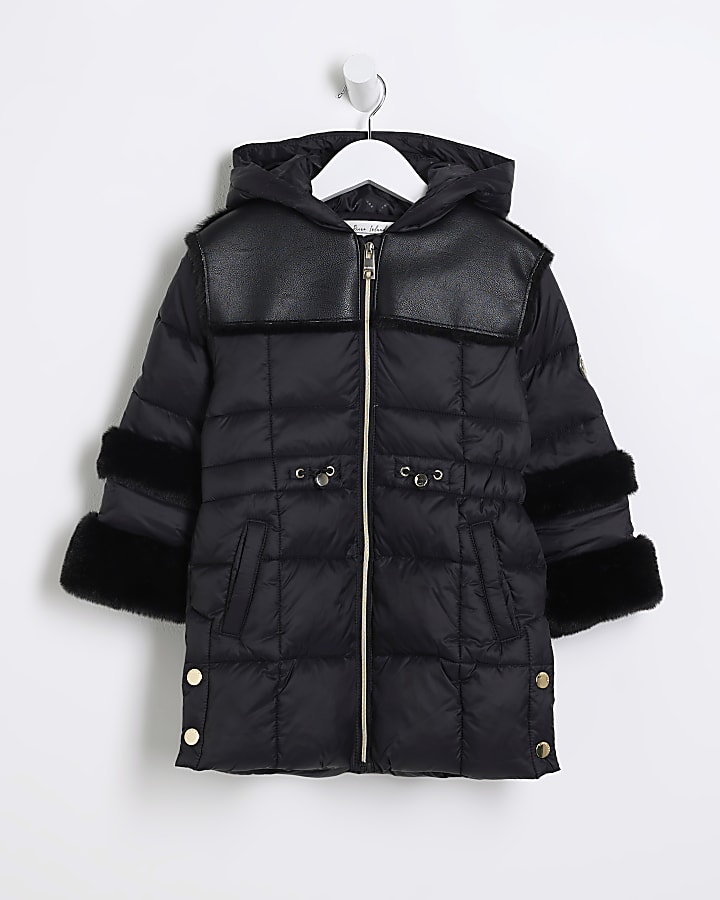 Mini Girls Black Puffer Jacket