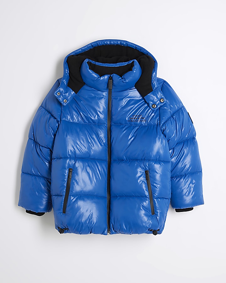 Blue Boys puffer jacket River Island