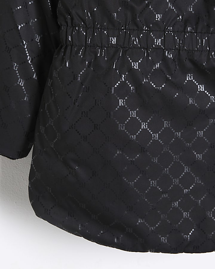 Mini girls black RI Monogram Padded Jacket