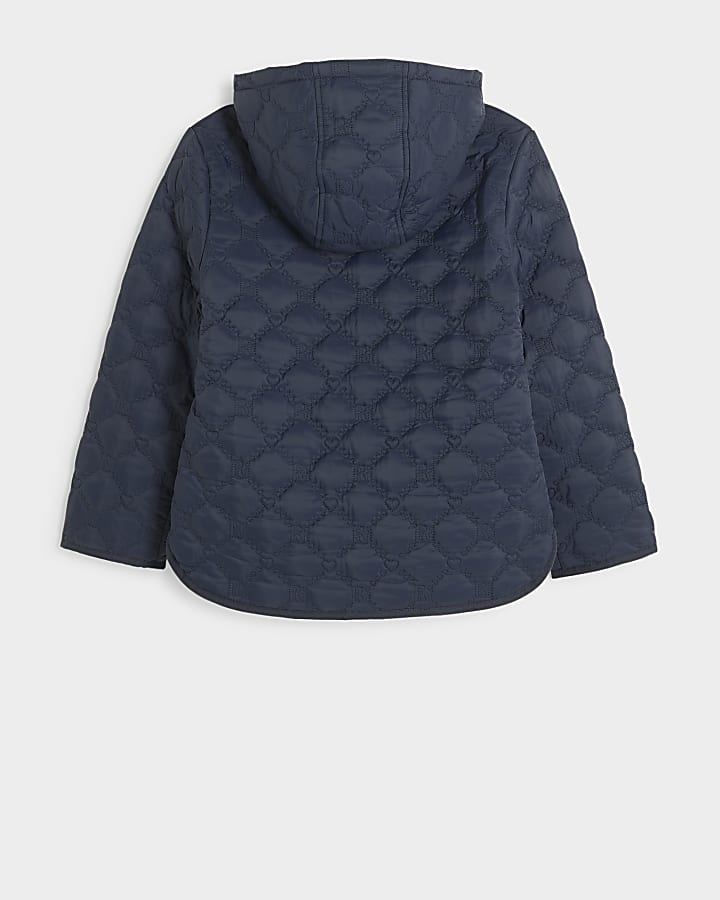 Girls navy lightweight padded jacket