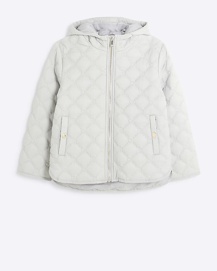 Girls grey lightweight padded jacket