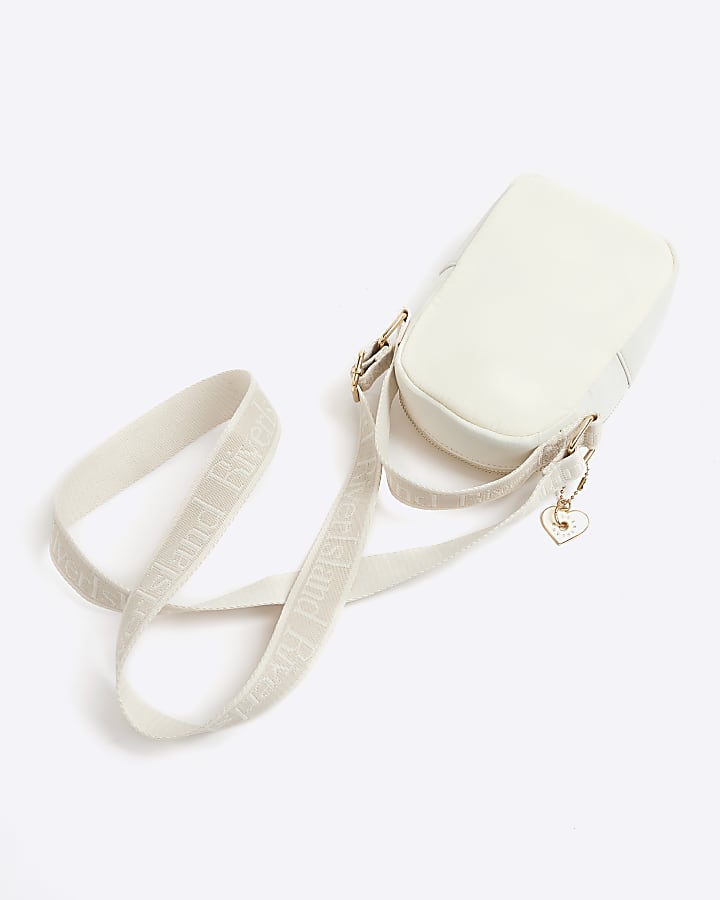 Girls cream embroidered cross body bag