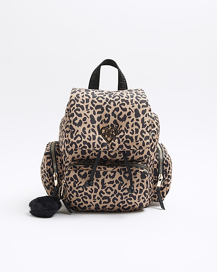 Girls leopard backpack on sale