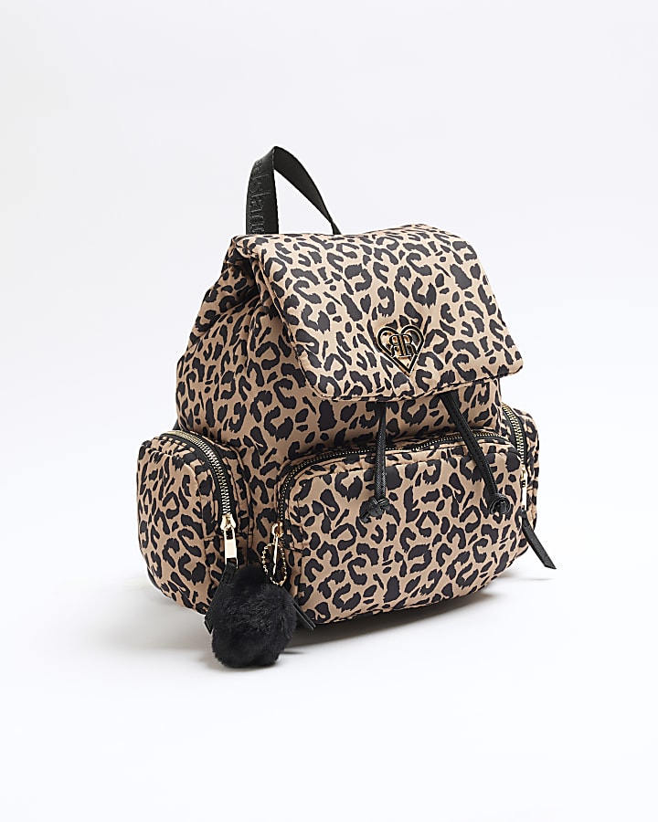 Girls leopard backpack