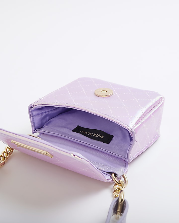 Girls purple iridescent small cross body bag