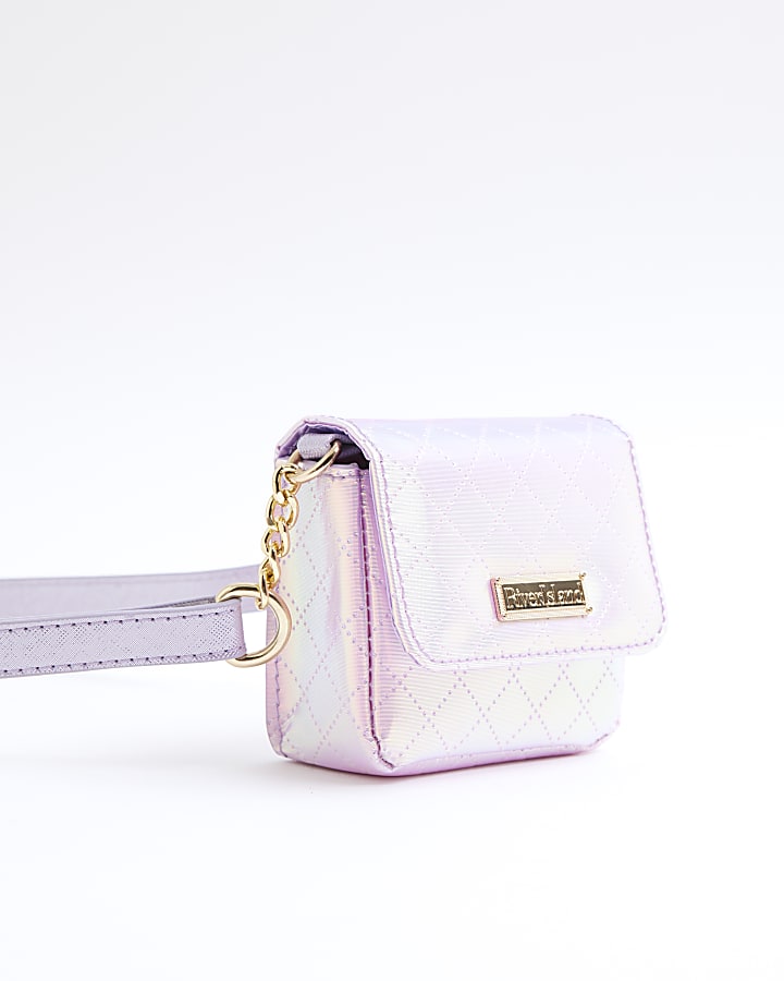 Girls purple iridescent small cross body bag