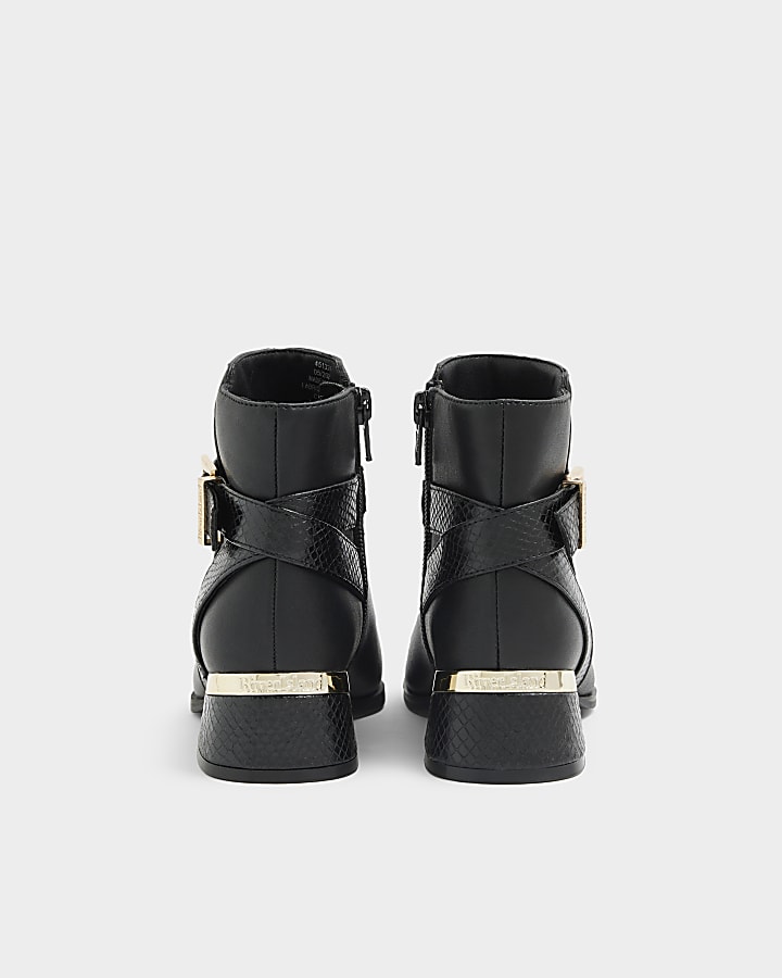 Girls buckle detail heeled boots