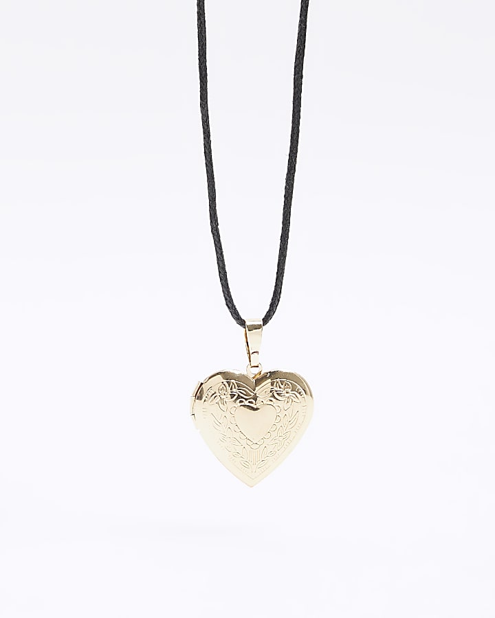 Gold colour heart locket necklace