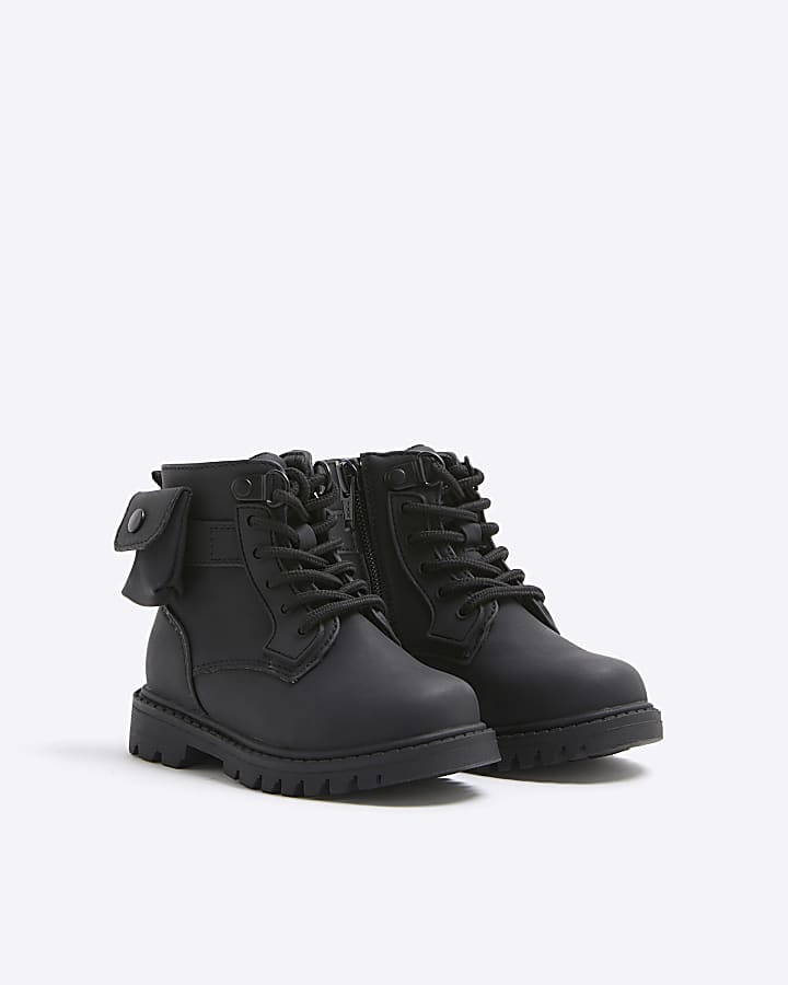 Mini boys black pocket boots