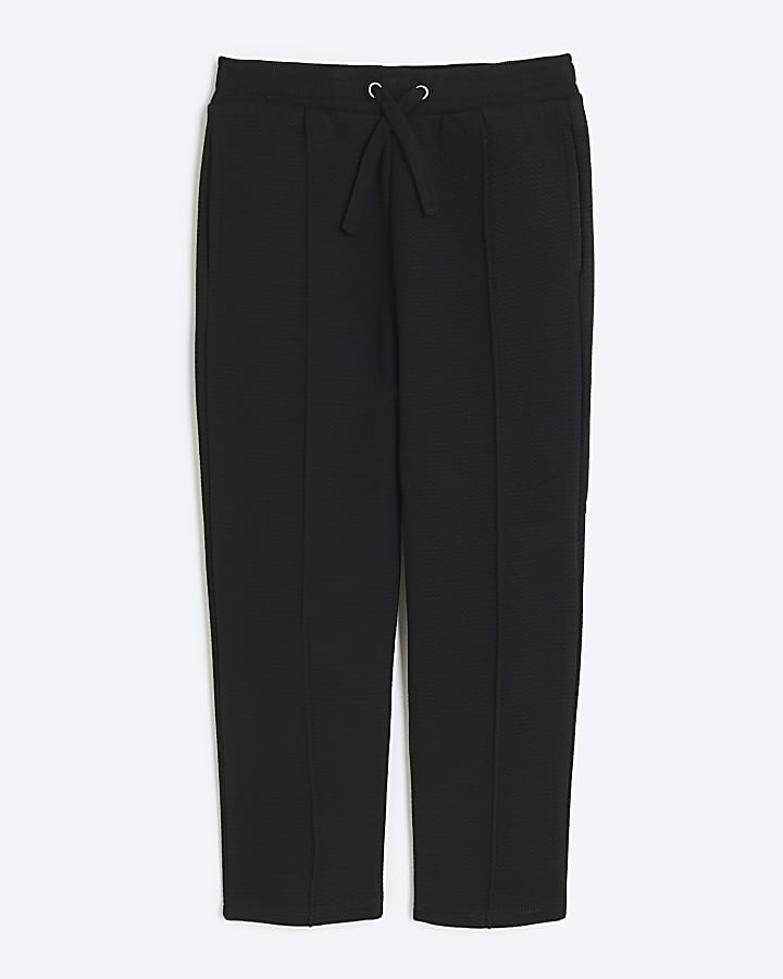 Boys black textured joggers River Island