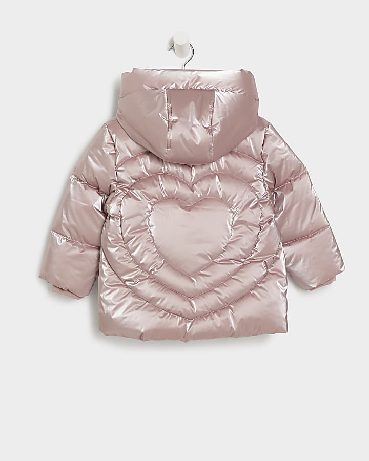 Mini girls pink heart padded jacket