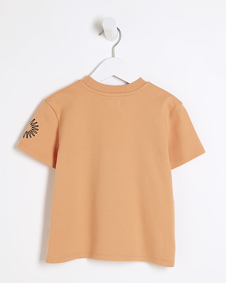 Mini boys coral embossed graphic t-shirt