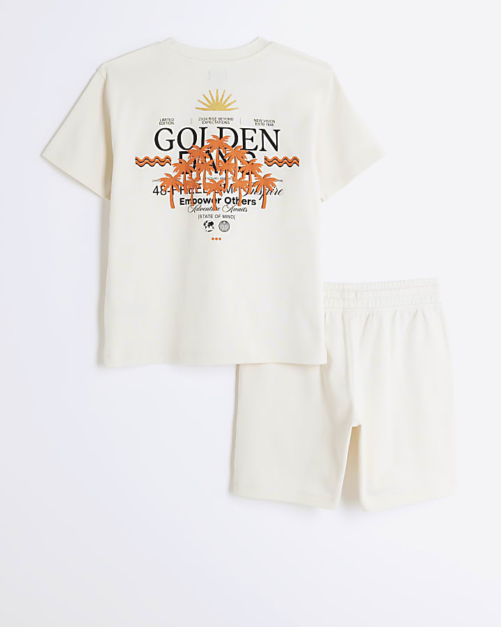 Boys stone golden days shorts set