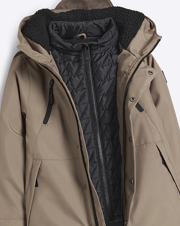 Boys stone parka jacket