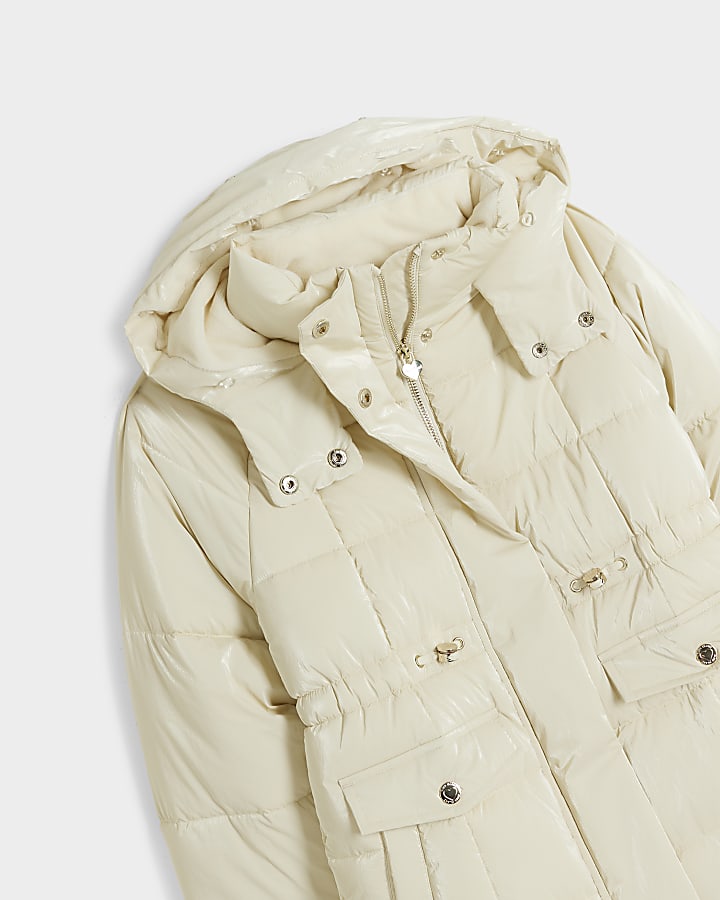 Girls cream padded jacket