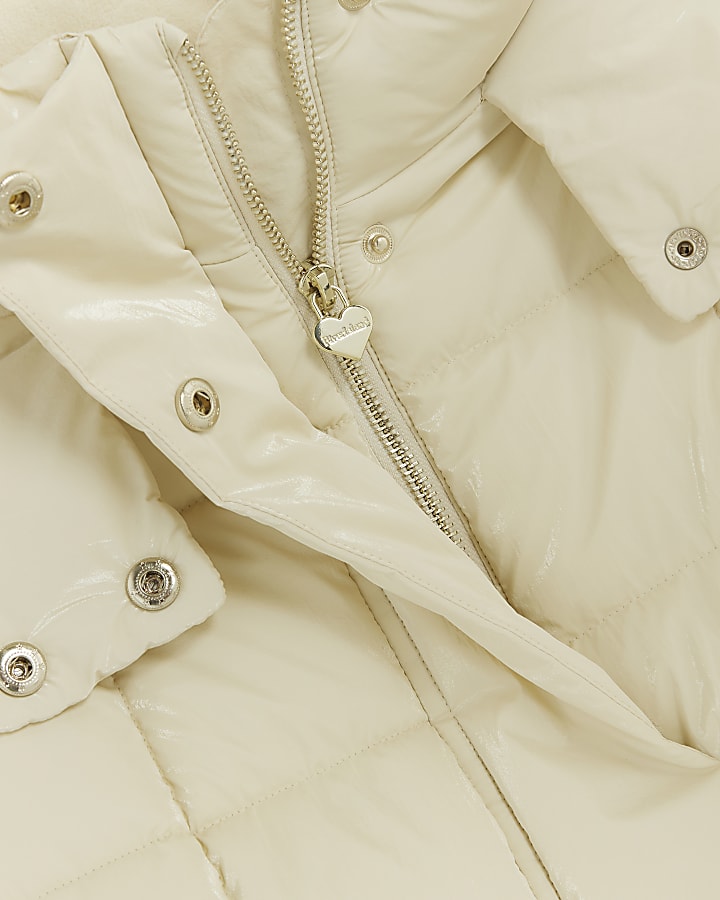 Girls cream padded jacket