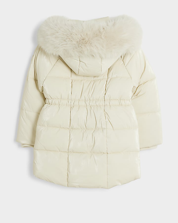 Girls cream padded jacket