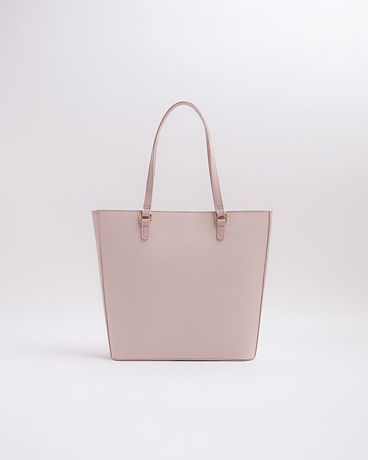 Girls pink embossed shopper bag