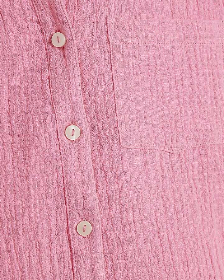 Girls pink textured shirt