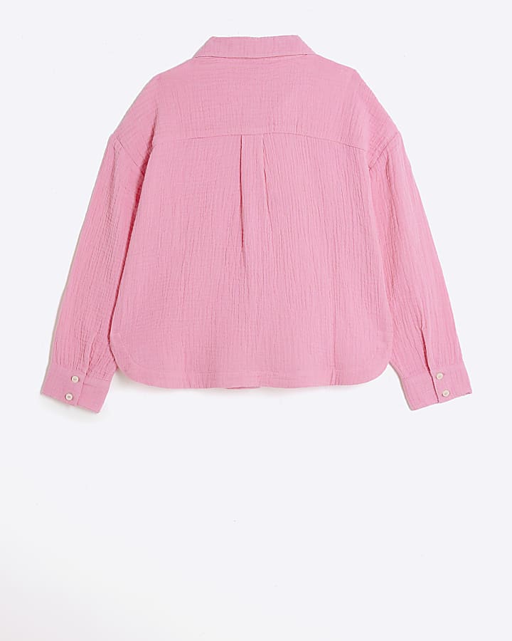 Girls pink textured shirt