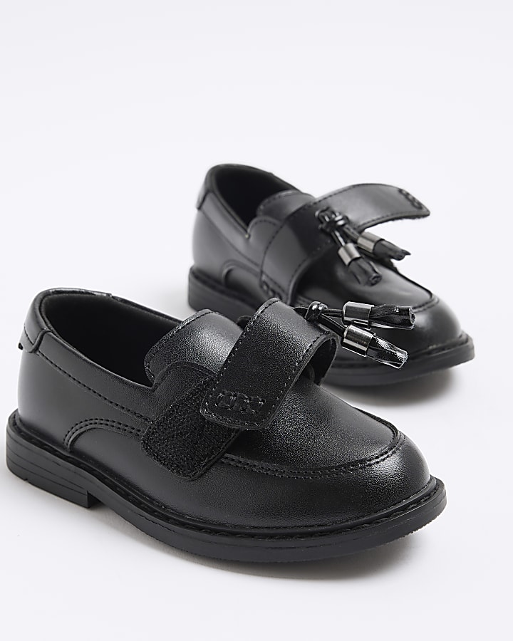 Mini boys black tassel loafers