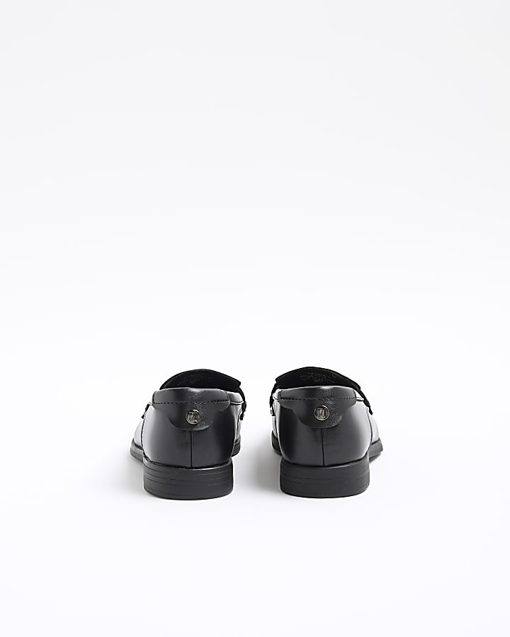 Boys black tassel loafers