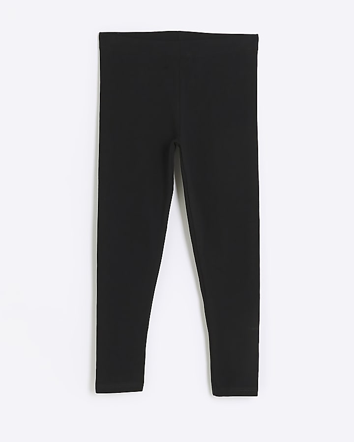 Girls black leggings 5 pack