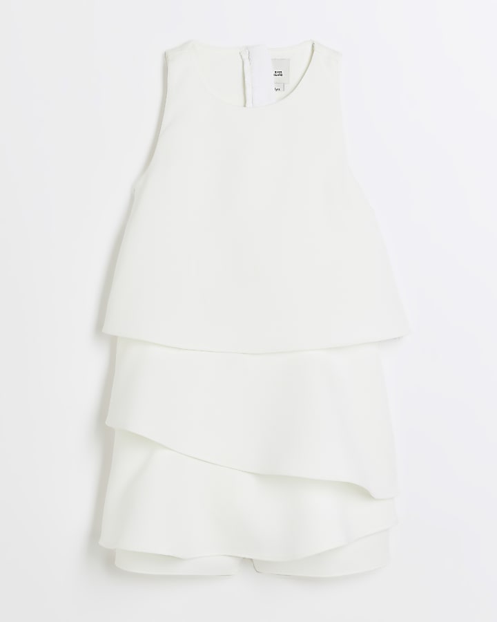 River island white playsuit online