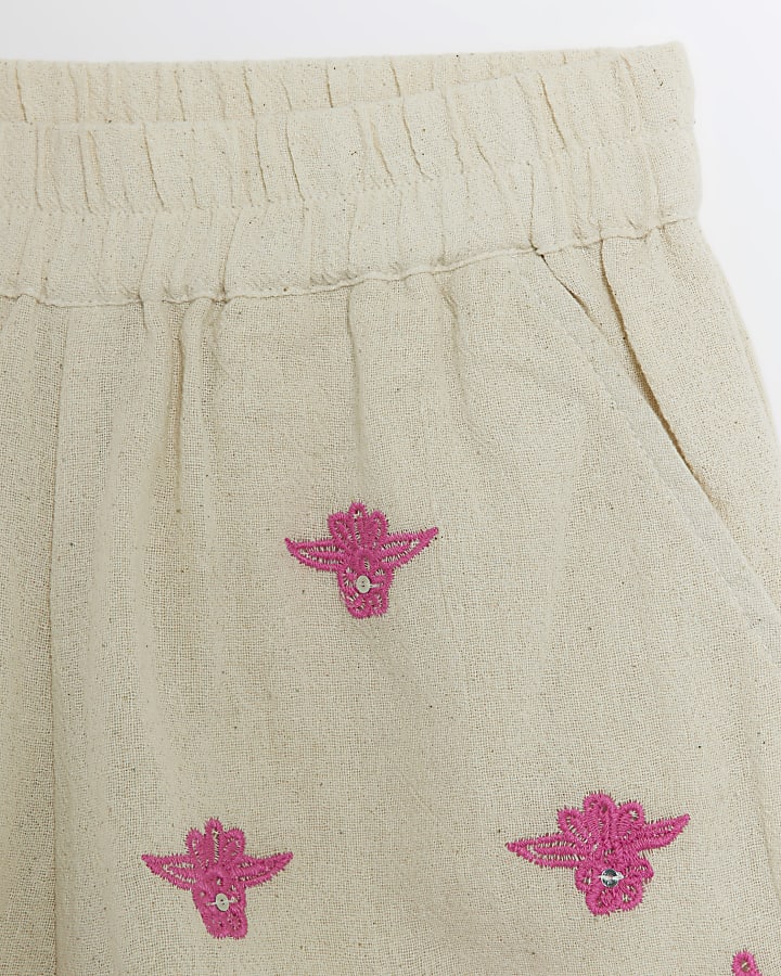 Girls pink embroidered waistcoat set