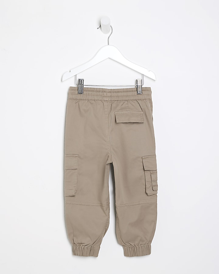 Mini boys Beige cargo trousers