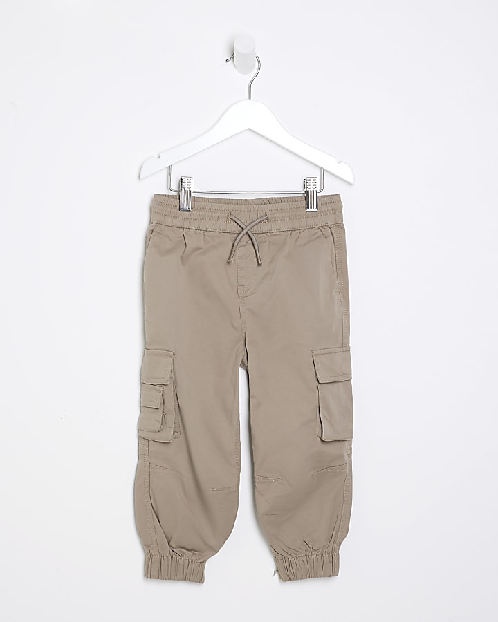 Mini boys Beige cargo trousers