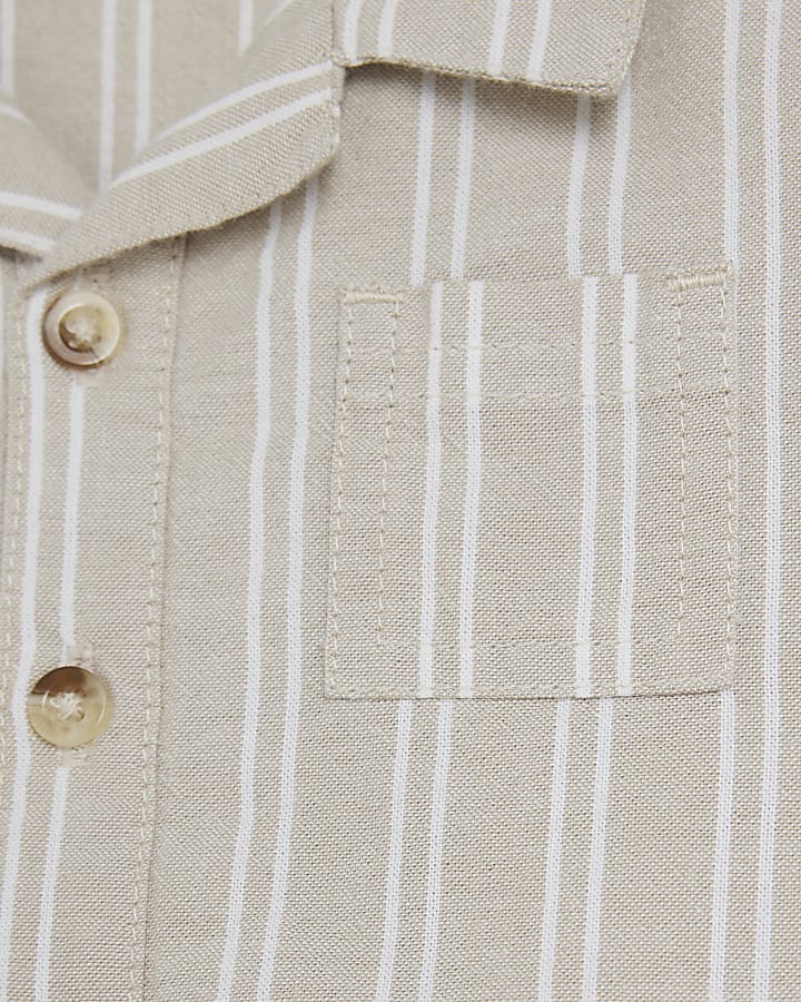 Baby boys beige striped shirt set