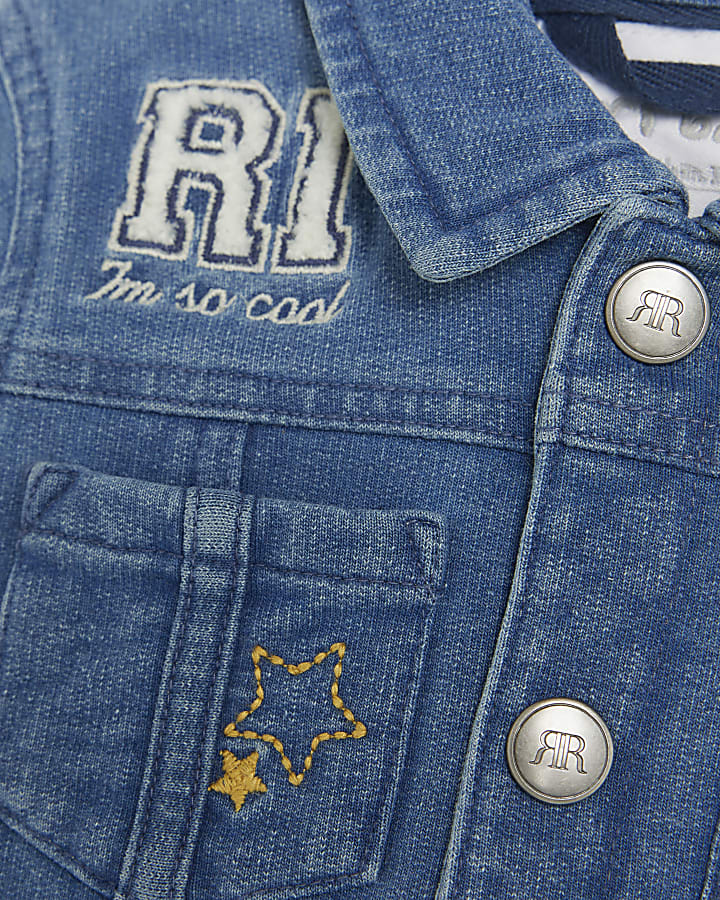 Baby boys blue embroidered denim jacket