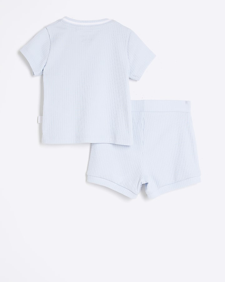 Baby boys blue tipped t-shirt and shorts set