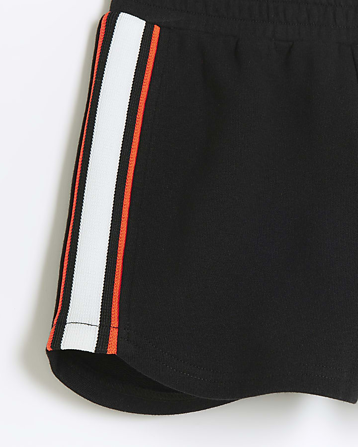 Girls black RI Active stripe shorts