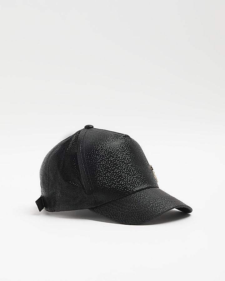 Girls black shimmer cap