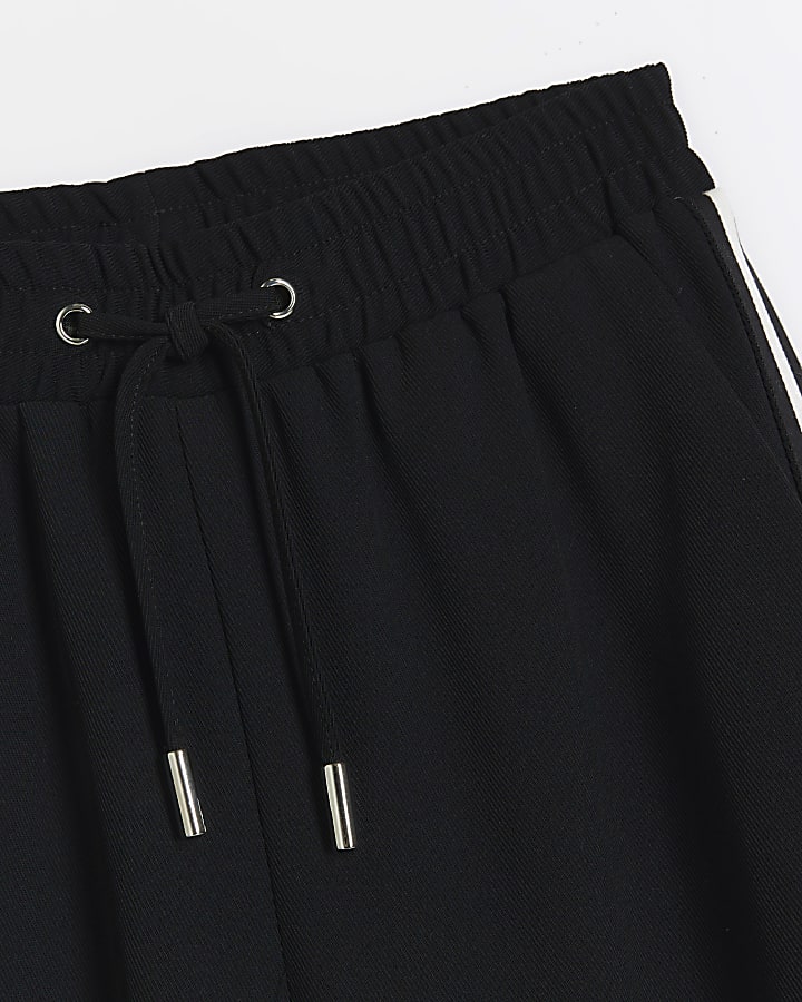 Girls black stripe wide leg trousers