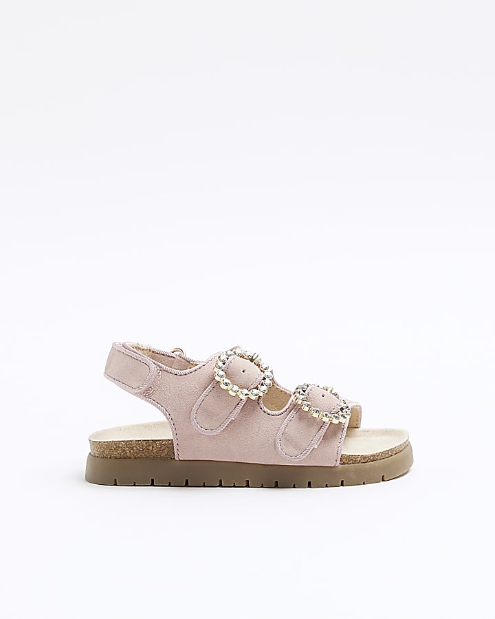 Mini girls pink corked sandals