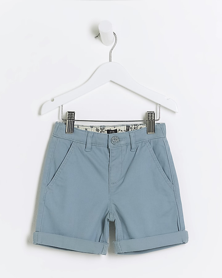 Mini boys grey chino shorts