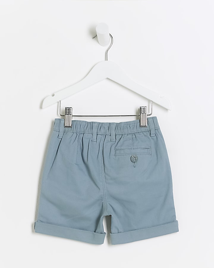 Mini boys grey chino shorts