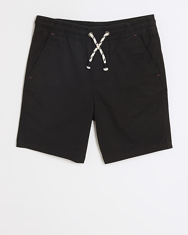 Boys black pull on shorts