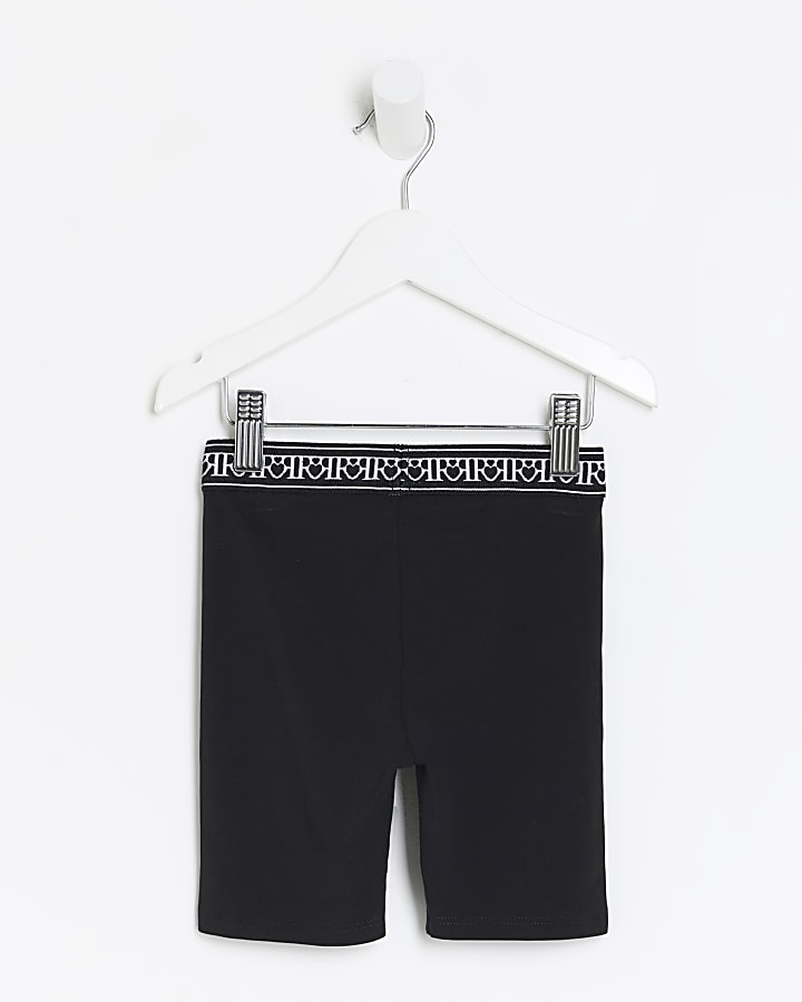 Mini girls black RI cycle shorts