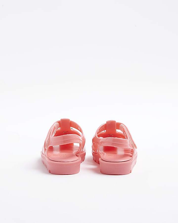 Mini girls pink strawberry jelly sandals