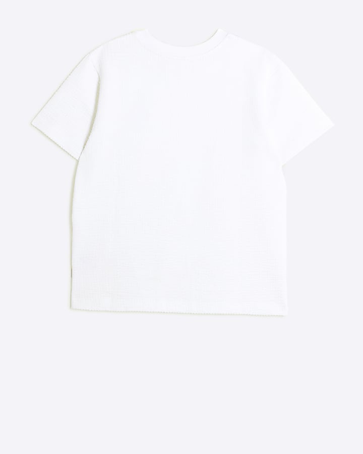 Boys white seersucker t-shirt